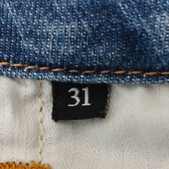 7 For All Mankind Aubrey High Waist Skinny Stretch Medium Blue Wash Jeans Sz 31 - Picture 11 of 11